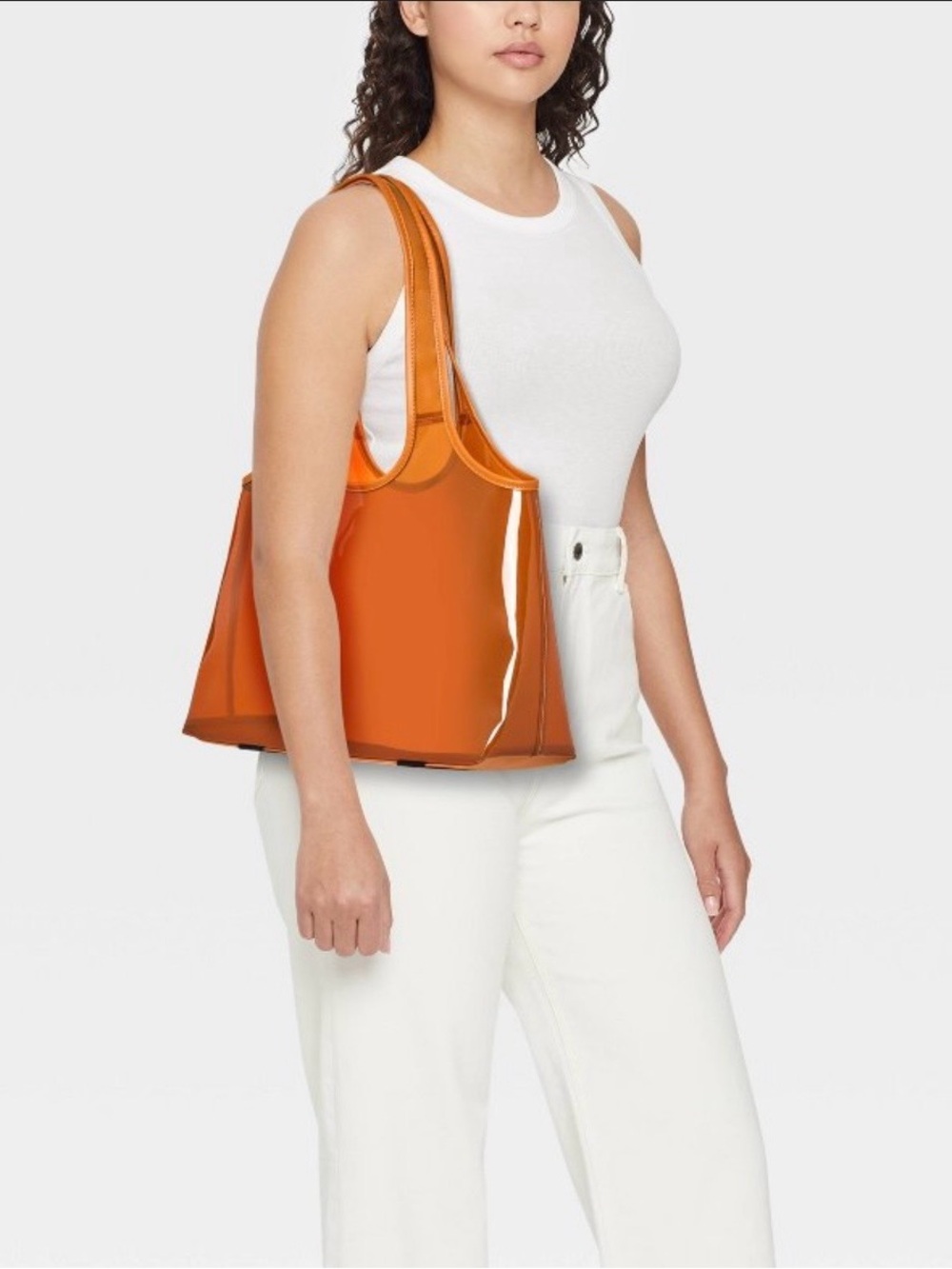 Shade and Shore Jelly Beach Tote Bag in Orange NWT - Picture 3 of 6